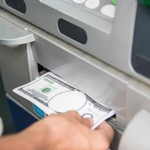 Hand money from an ATM